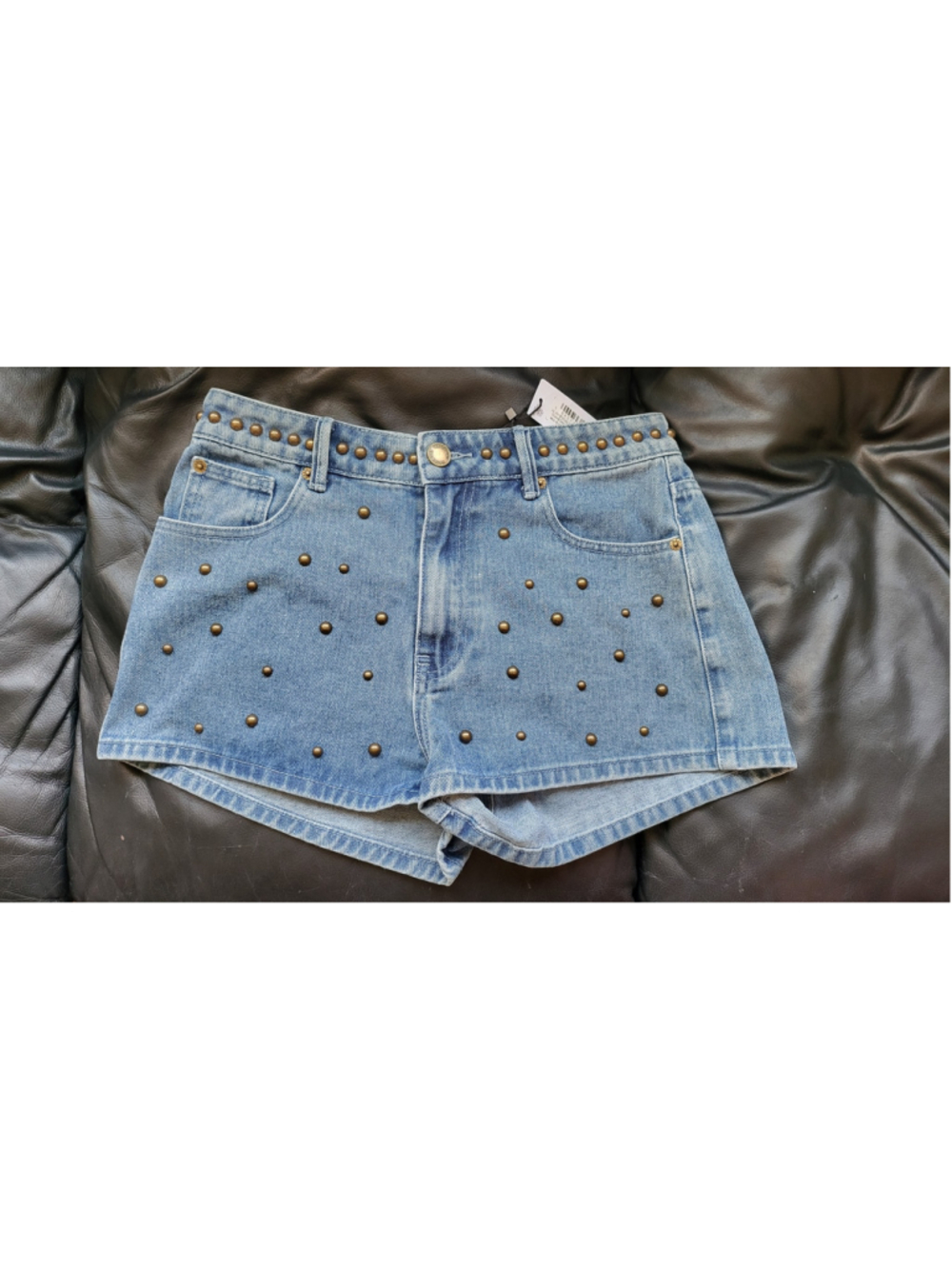 Nasty Gal Women's Studded Denim Jean Shorts Size 8